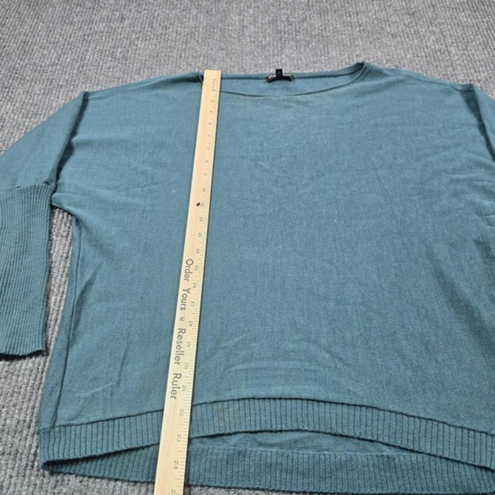 Eileen Fisher Sweater Pullover Womens Medium Green 100% Merino Wool Dolman - Picture 7 of 9